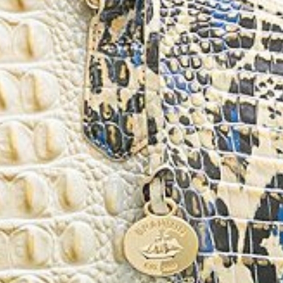 Brahmin 2 pcs Rare Duxbury Melbourne Satchel Purse Bag + Wallet NWT Italian - Picture 3 of 10